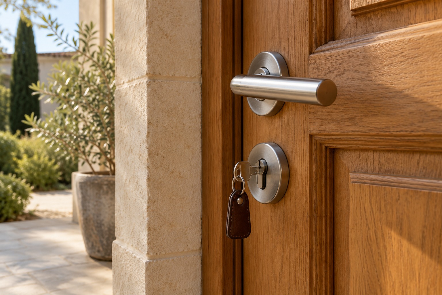 Détail d'une serrure sur porte